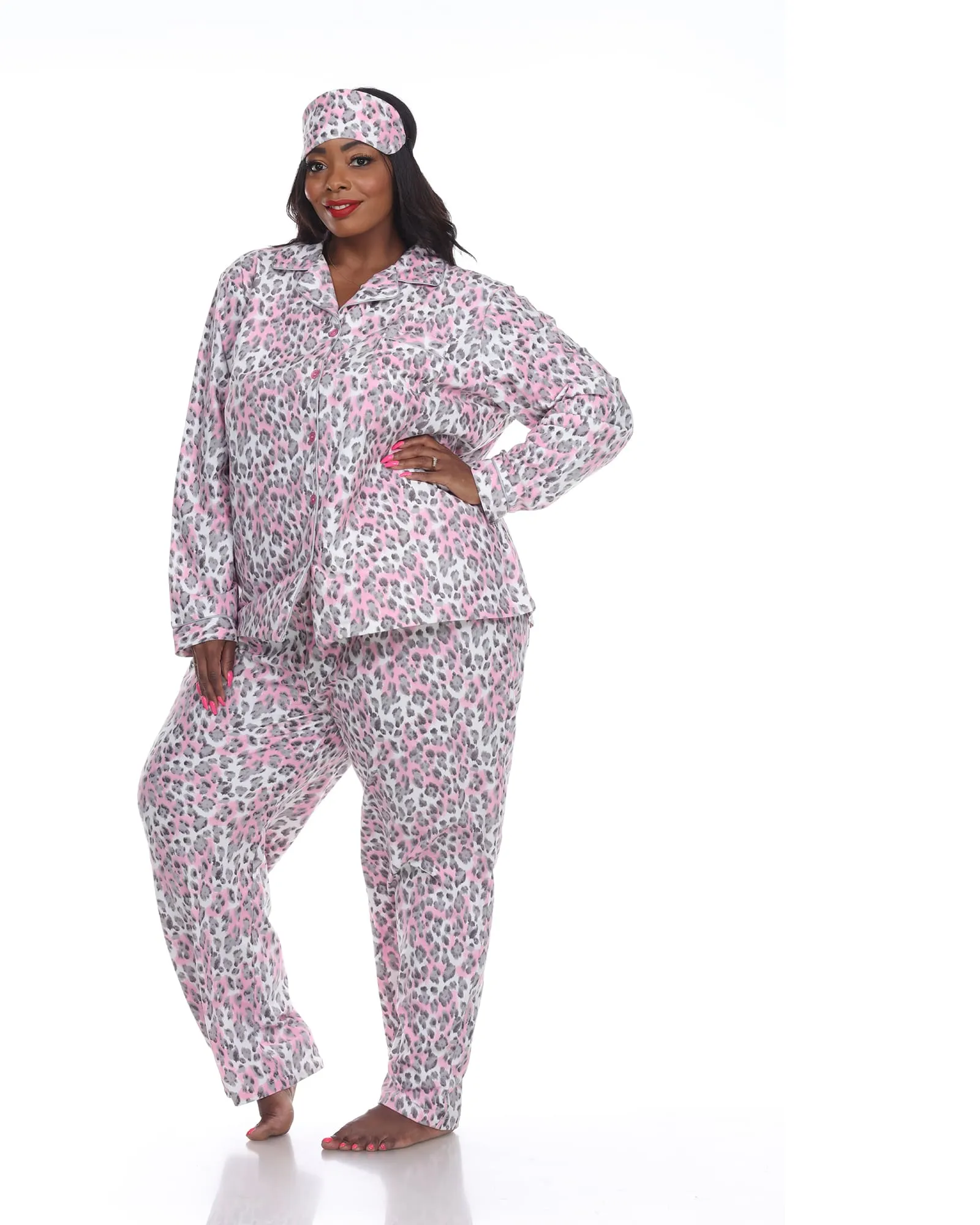 3 Piece Pajama Set | Grey Cheetah