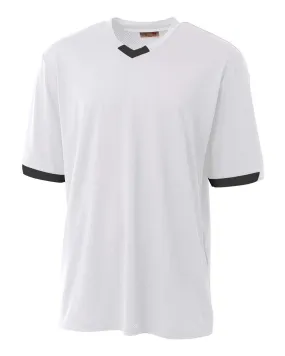 A4 N3011 The Stretch Pro - Mesh Baseball Jersey - White Black