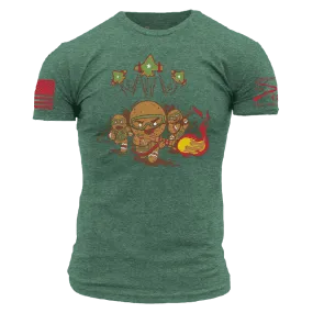 Battle Gingerbread Men's T-Shirt - Heather Forest Green