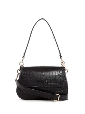 Black Croco Triple G Demi Shoulder Bag