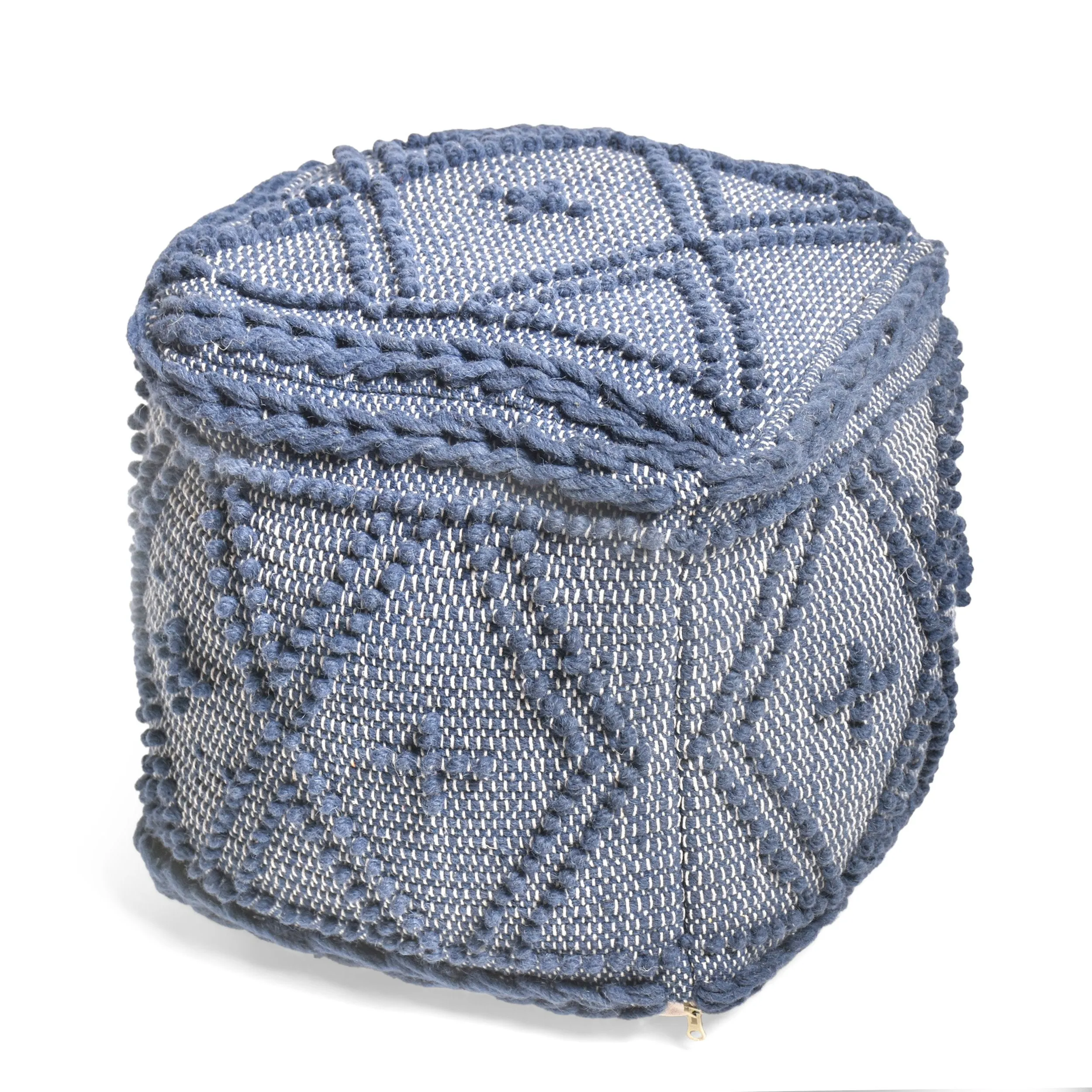 Boho Handcrafted Fabric Pouf - NH763513