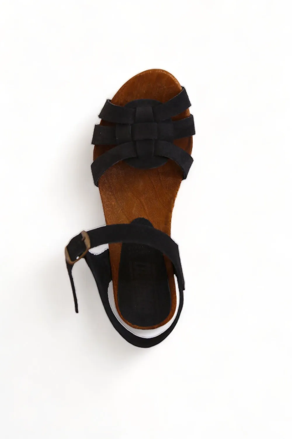 BOSABO BLACK SUEDE MID HEEL CLOG