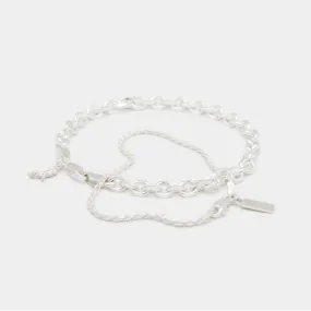 Diamond Cut Bracelet Stack in Silver for Him