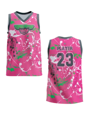 Hoop Dreams Neon Pink Basketball Women's basketball  Full-Dye Jersey