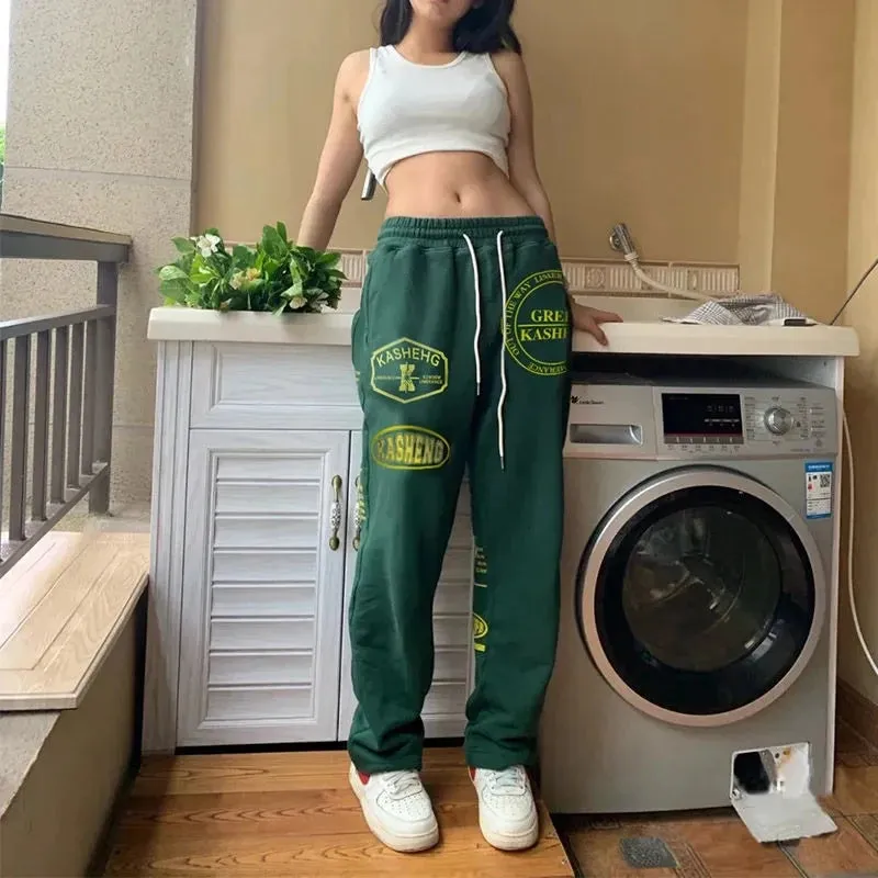 Korean Autumn Casual Loose Wide Leg   Sport Sweatpants