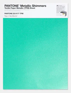 Pantone Metallic Shimmers Textile Paper Metallic Sheet 20-0177 Top o' the Mornin'