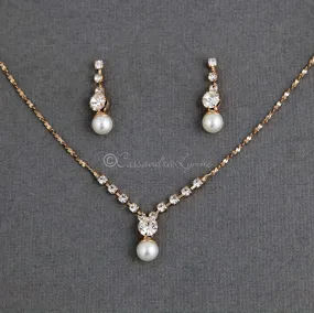 Petite Pearl Crystal Necklace Set