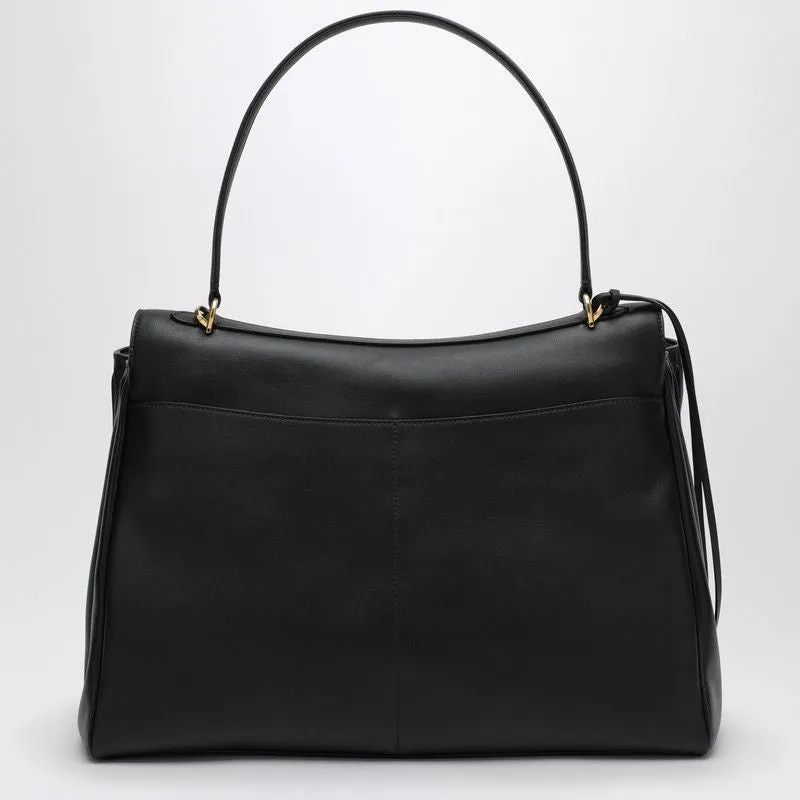 SMOOTH BLACK CALFSKIN LARGE RODEO BAG