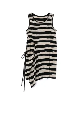 STRIPED SLEEVELESS TOP WITH RIGHT SLASH