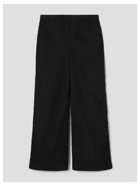 Women s Tumbled Nylon Wide Pull on Pants Trousers Black Domestic Product